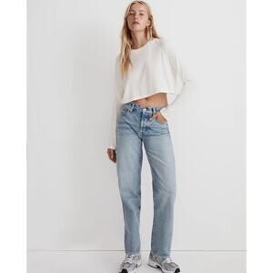 NWT Madewell Raglan Supercropped Tee In Lighthouse Cream Size XXS